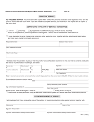 Form CC375M Petition for Personal Protection Order Against a Minor (Domestic Relationship) - Michigan, Page 3