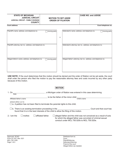 Form CC437  Printable Pdf