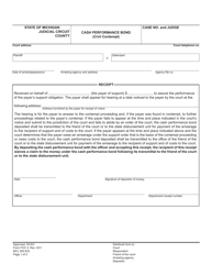 Form FOC4 Cash Performance Bond (Civil Contempt) - Michigan