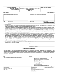 Form FOC112 Order to Remit Prisoner Funds for Child Support - Michigan, Page 2