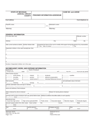 Form FOC118 Prisoner Information Addendum - Michigan