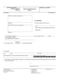 Form FOC48 &quot;Order to Release Lien&quot; - Michigan, Page 2