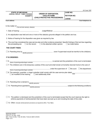 Form JC17A Order of Disposition, Child in Home (Child Protective Proceedings) - Michigan