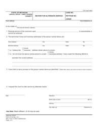 Form JC46 &quot;Motion for Alternate Service&quot; - Michigan