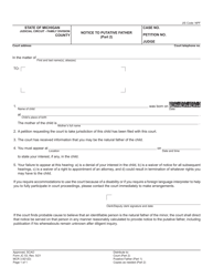 Form JC53 Notice to Putative Father - Michigan, Page 2