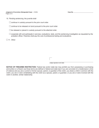 Form JC70 Judgment of Conviction (Designated Case) - Michigan, Page 2