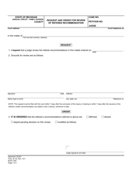 Form JC42 Request and Order for Review of Referee Recommendation - Michigan