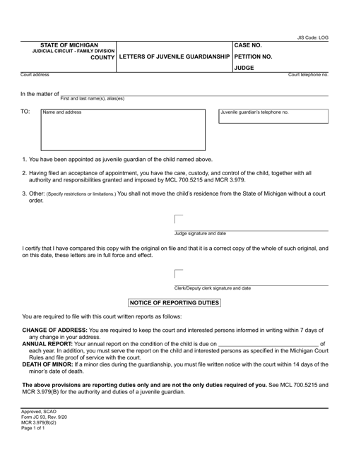 Form JC93  Printable Pdf