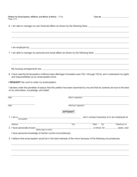 Form PC100 Petition for Emancipation, Affidavit, and Waiver of Notice - Michigan, Page 2