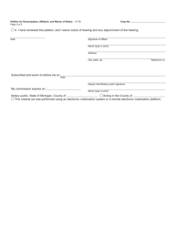 Form PC100 Petition for Emancipation, Affidavit, and Waiver of Notice - Michigan, Page 3