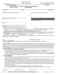 Form MC13 Request and Writ for Garnishment (Nonperiodic) - Michigan, Page 2