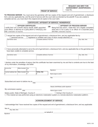 Form MC13 Request and Writ for Garnishment (Nonperiodic) - Michigan, Page 4