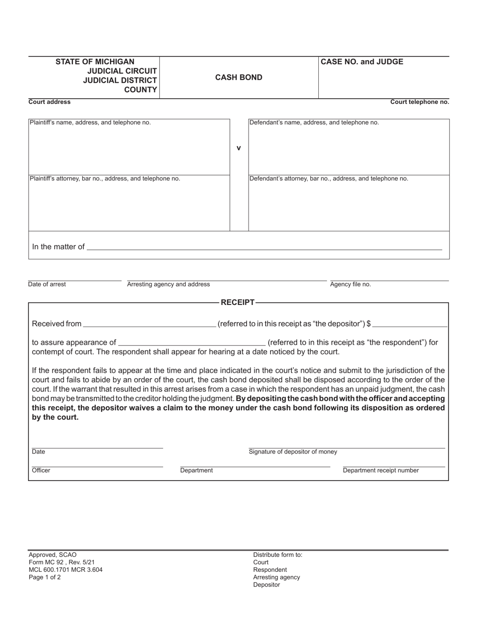 form-mc92-download-fillable-pdf-or-fill-online-cash-bond-michigan