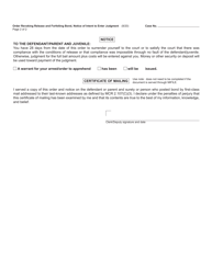 Form MC218 Order Revoking Release and Forfeiting Bond, Notice of Intent to Enter Judgment - Michigan, Page 2