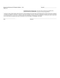 Form MC246 Request and Summons for Probation Violation - Michigan, Page 2