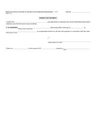 Form MC221 Statement of Service and Order for Payment of Court-Appointed Representative - Michigan, Page 2