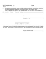 Form MC316J Order for Transfer of Jurisdiction - Michigan, Page 2