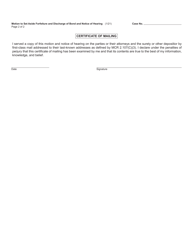 Form MC399 Motion to Set Aside Forfeiture and Discharge of Bond and Notice of Hearing - Michigan, Page 2