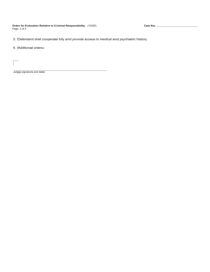 Form MC206 Order for Evaluation Relative to Criminal Responsibility - Michigan, Page 2