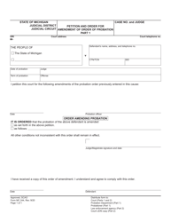 Document preview: Form MC244 Petition and Order for Amendment of Order of Probation - Michigan