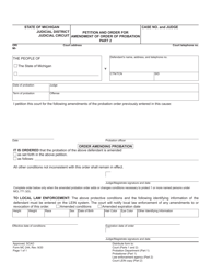 Form MC244 Petition and Order for Amendment of Order of Probation - Michigan, Page 2