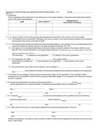 Form PC558 Application for Informal Probate and/or Appointment of Personal Representative (Testate/Intestate) - Michigan, Page 2