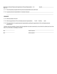 Form PC558 Application for Informal Probate and/or Appointment of Personal Representative (Testate/Intestate) - Michigan, Page 3
