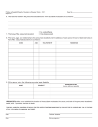 Form PC549 Petition to Establish Death of Accident or Disaster Victim - Michigan, Page 2