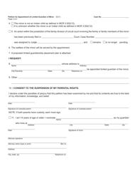 Form PC650 Petition for Appointment of Limited Guardian of Minor - Michigan, Page 2