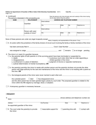 Form PC651IA Petition for Appointment of Guardian of Minor Indian Child (Voluntary Guardianship) - Michigan, Page 2