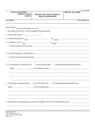 Form PC655 Report for Court Review of Minor Guardianship - Michigan