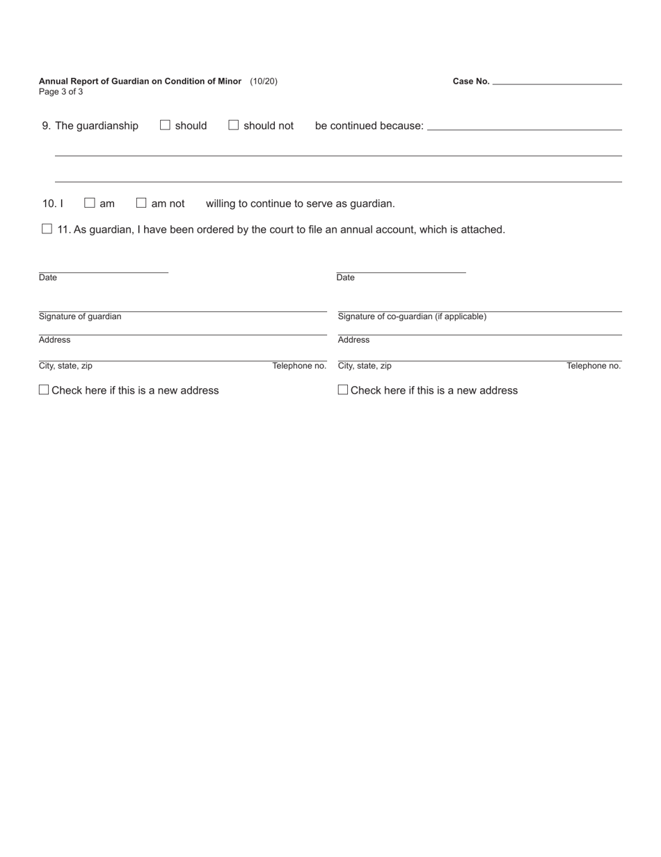 Form PC654 Annual Report of Guardian on Condition of Minor - Michigan, Page 3