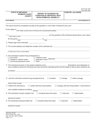 Form PC663 Report of Guardian on Condition of Individual With Developmental Disability - Michigan