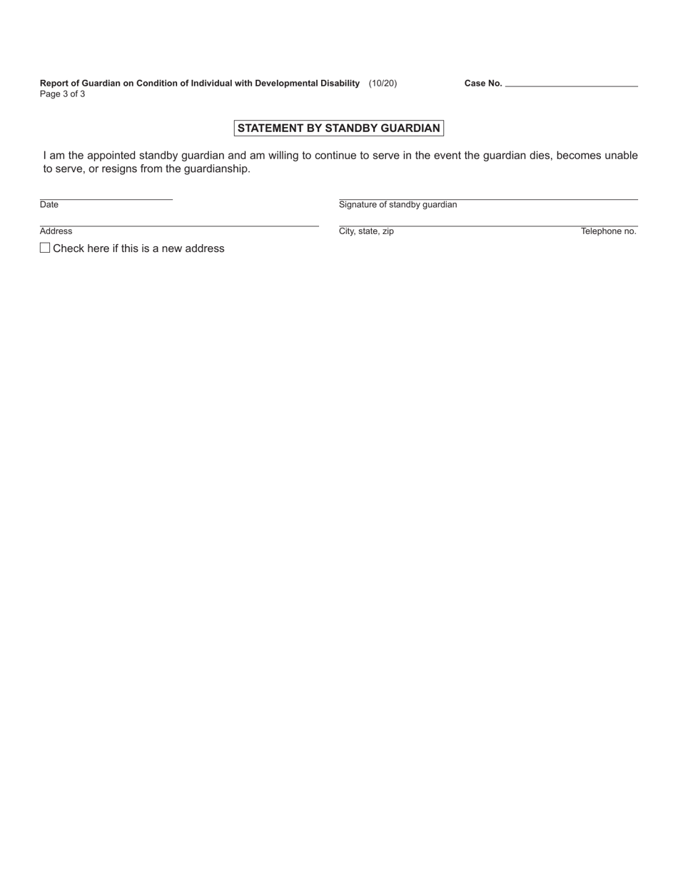 Form PC663 Report of Guardian on Condition of Individual With Developmental Disability - Michigan, Page 3