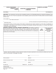 Form PC674 Inventory (Conservatorship) - Michigan