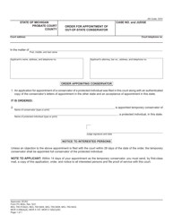 Document preview: Form PC683O Order for Appointment of Out-of-State Conservator - Michigan