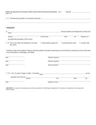 Form PC651IB Petition for Appointment of Guardian of Minor Indian Child (Involuntary Guardianship) - Michigan, Page 3