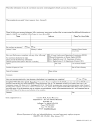Form MODOL-4519 Equal Opportunity Complaint Form - Missouri, Page 2
