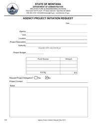 Document preview: Agency Project Initiation Request - Montana