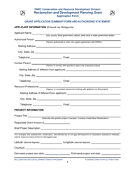 Reclamation and Development Planning Grant Application Form - Montana, Page 5