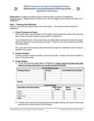 Reclamation and Development Planning Grant Application Form - Montana, Page 7