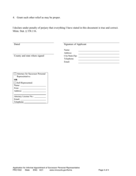 Form PRO1502 Application for Informal Appointment of Successor Personal Representative - Minnesota, Page 4