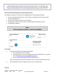 Instructions for Form CRM602 Assignment of Bail to a Third Party - Minnesota, Page 2
