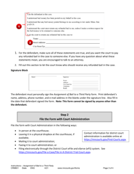 Instructions for Form CRM602 Assignment of Bail to a Third Party - Minnesota, Page 3
