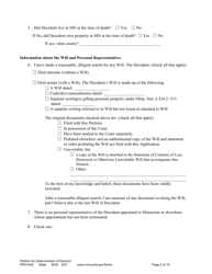 Form PRO1402 Petition for Determination of Descent - Minnesota, Page 2