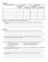 Form CAB-2 Air or Water Pollution Control and Carbon Capture Equipment Certification Application - Montana, Page 2