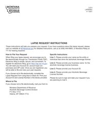 Form LCD9 &quot;Lapse Request&quot; - Montana