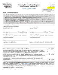Document preview: Form PTAP Property Tax Assistance Program (Ptap) Application - Montana, 2021