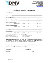 Document preview: Form MC032 Change of Address Application - Nevada