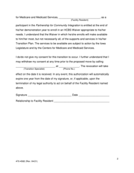 Form 470-4582 Consent to Proposed Transition - Money Follows the Person - Iowa, Page 2